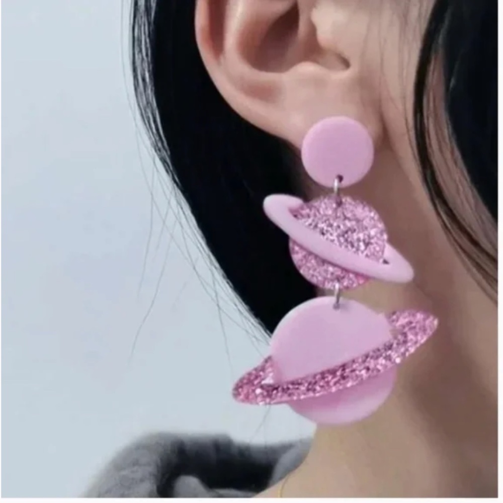 ❤️ FREE Planet Sparkle Shine Drop Sky Hipster Hippie Art Chic Science Earrings